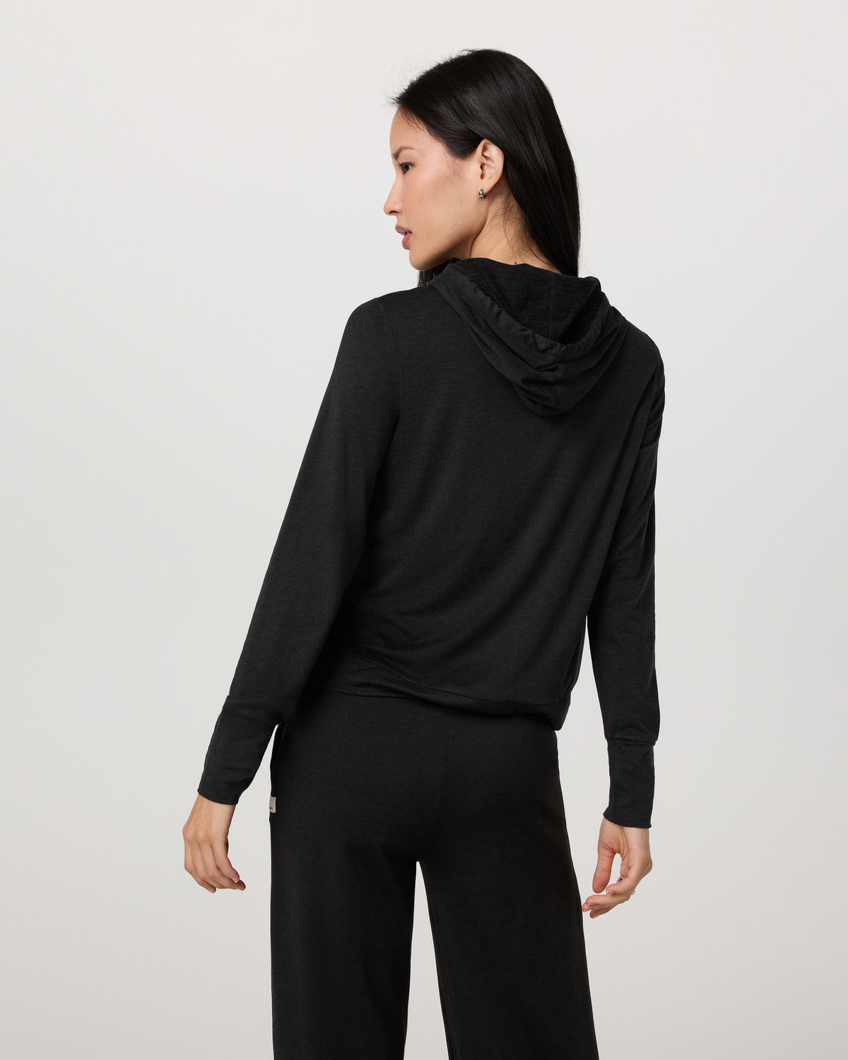 Women Vuori Halo Essential Hoodie Black Heather Sweatshirt