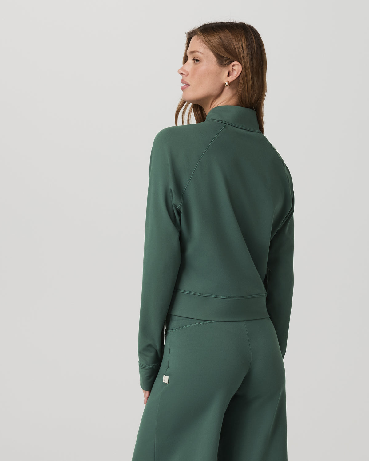 Women|New Vuori Halo Mini Track Jacket Women's Agate Green Cropped Zip-Up