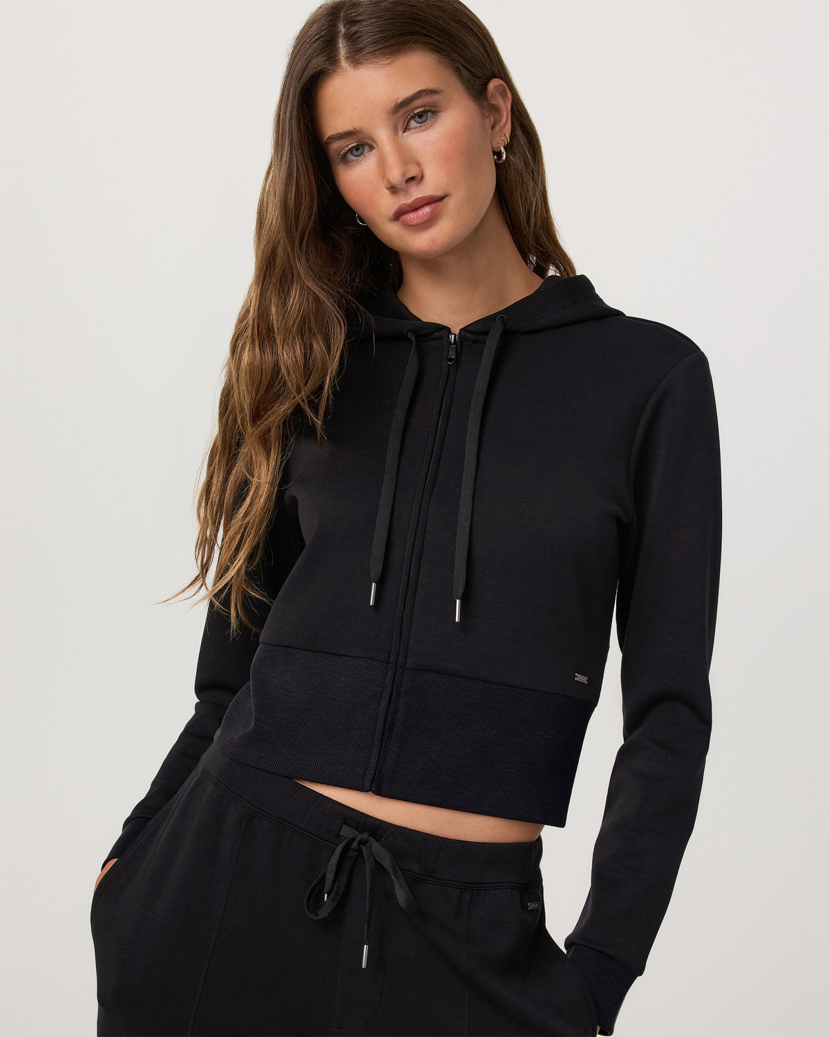 Women Vuori Compose Full Zip Hoodie Women's Black Zip-Up Jacket