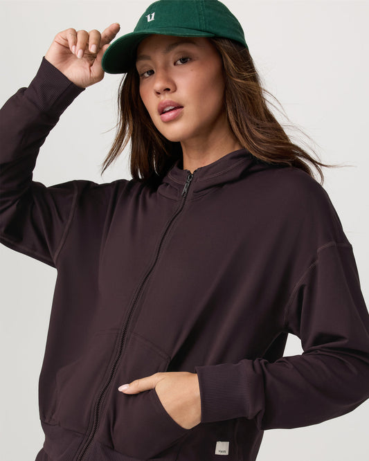 Women Vuori Halo Full Zip Hoodie Women's Raisin Hoodie