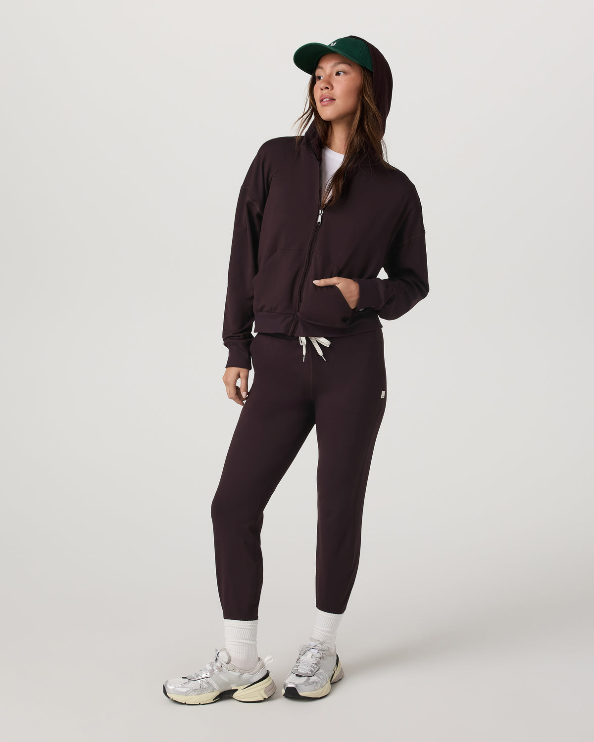 Women Vuori Halo Full Zip Hoodie Women's Raisin Hoodie