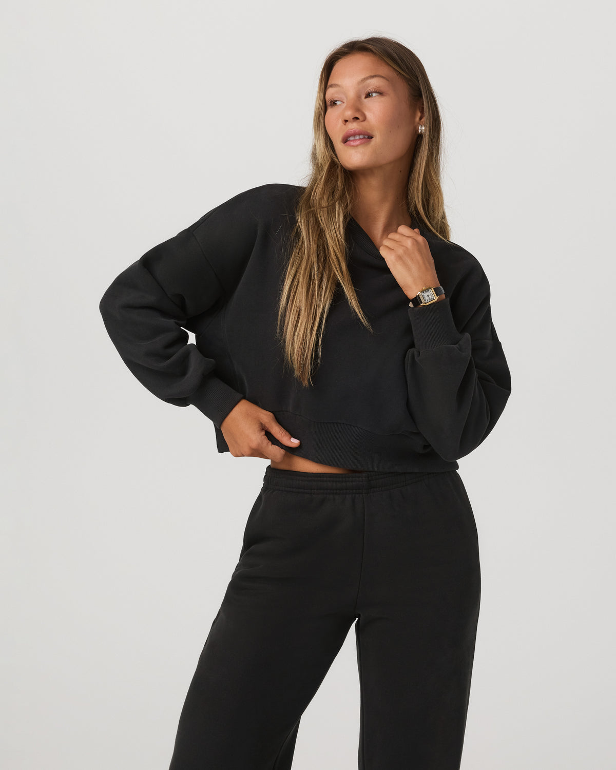 Women Vuori Restore Mini Crew Women's Washed Black Crewneck