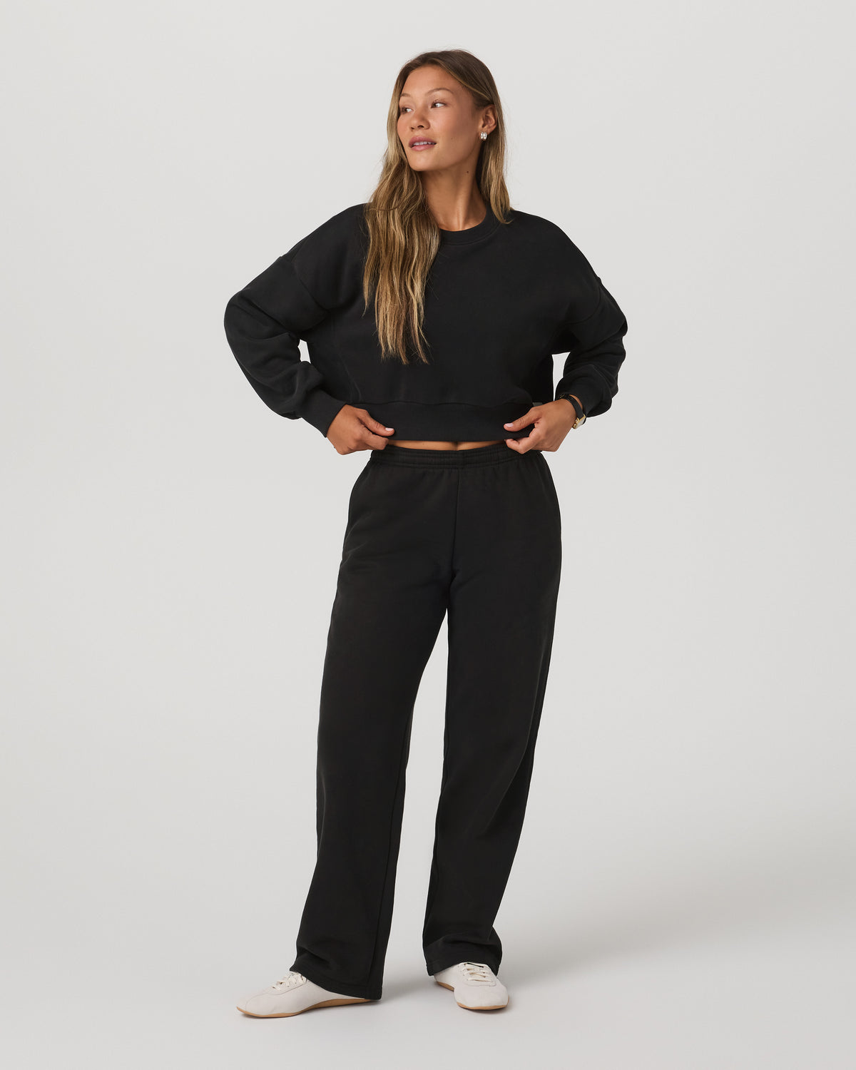 Women Vuori Restore Mini Crew Women's Washed Black Crewneck