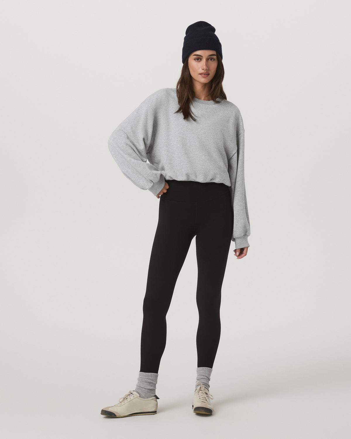 Women Vuori Sedona Bubble Crew Women's Light Heather Grey Crewneck