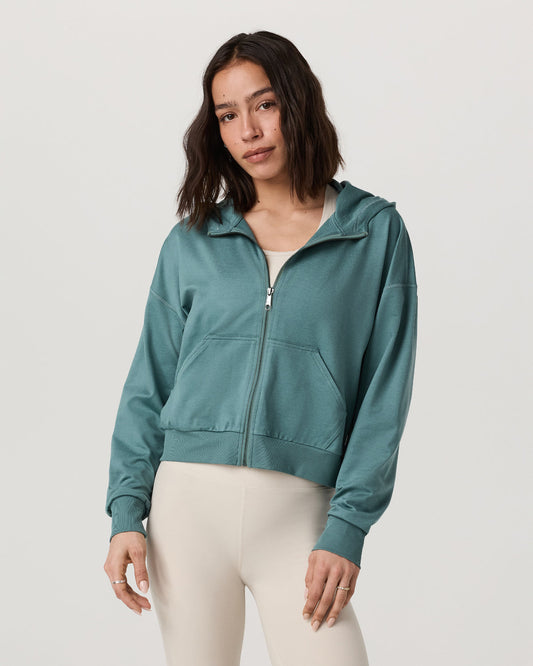Women Vuori Halo Full Zip Hoodie Women's Bluegrass Heather Hoodie