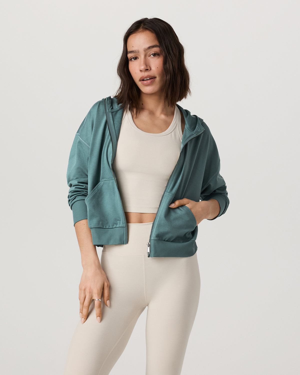 Women Vuori Halo Full Zip Hoodie Women's Bluegrass Heather Hoodie