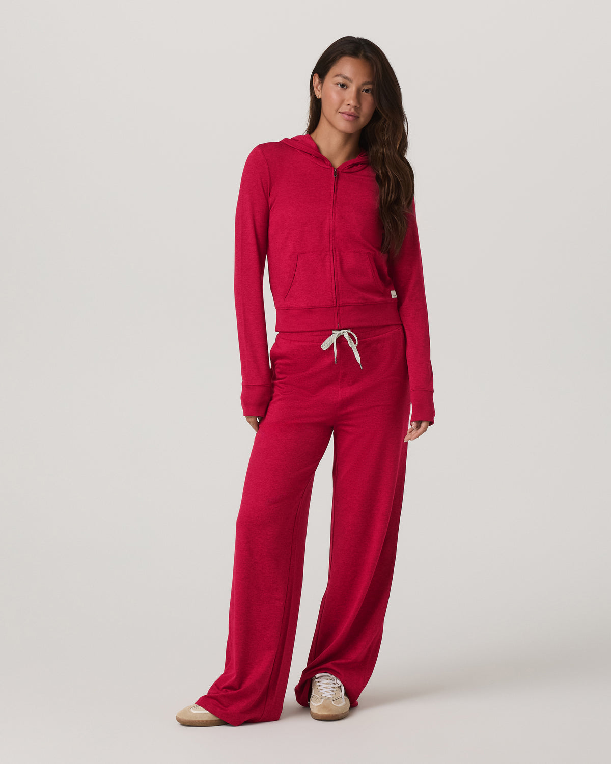 Women Vuori Halo Mini FZ Hoodie Women's Strawberry Heather Hoodie