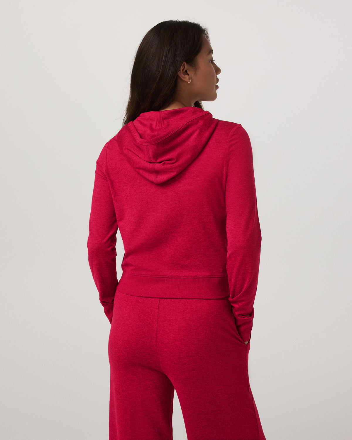Women Vuori Halo Mini FZ Hoodie Women's Strawberry Heather Hoodie
