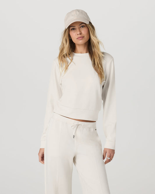 Women Vuori Compose Crew Marshmallow Pullover Fleece Sweatshirt
