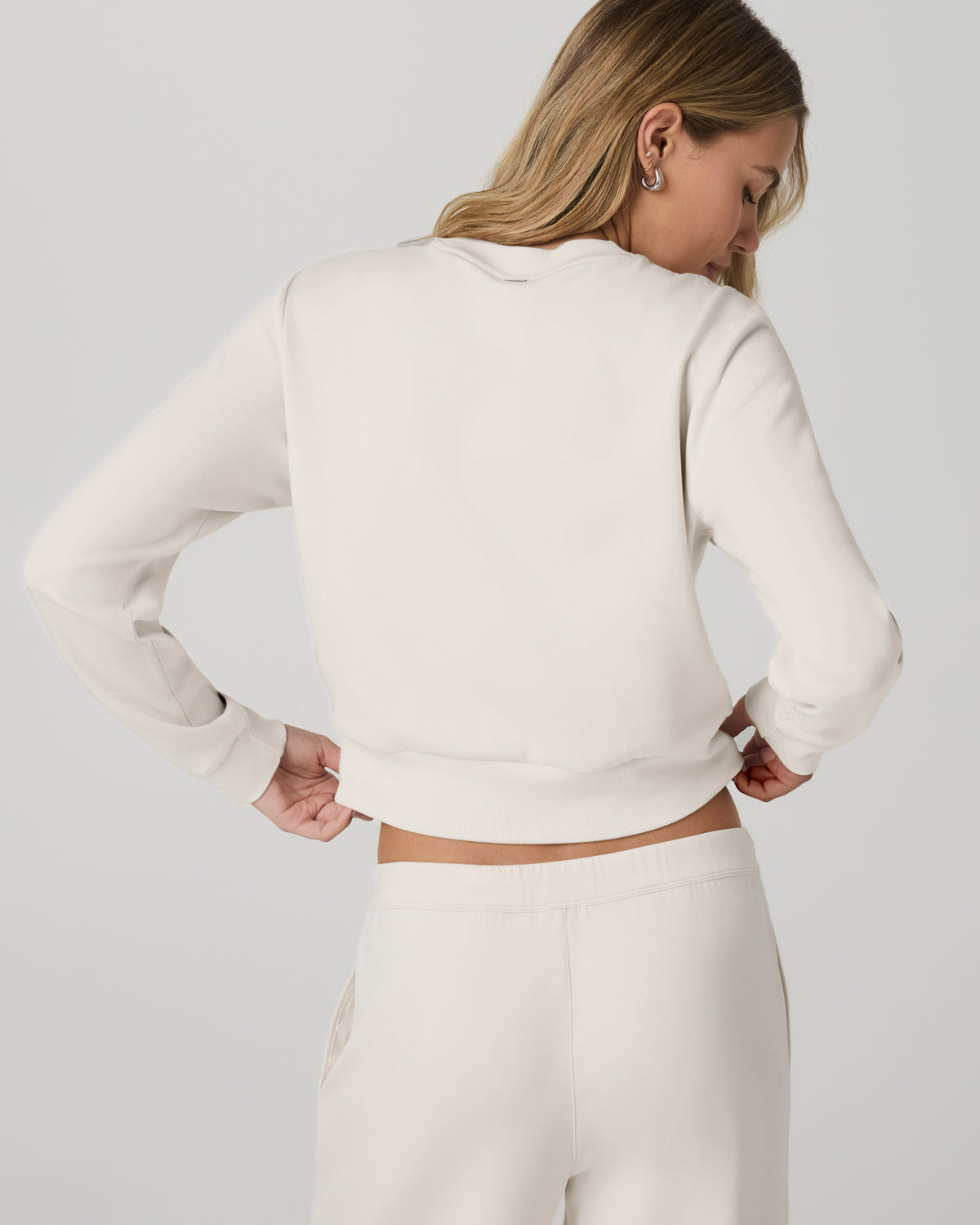 Women Vuori Compose Crew Marshmallow Pullover Fleece Sweatshirt