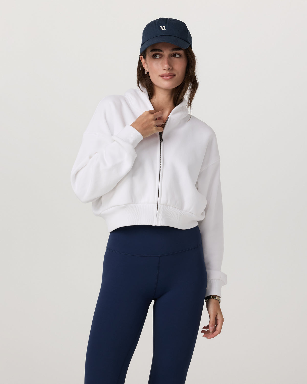 Women Vuori Restore Mini Full Zip Hoodie Women's White Jacket