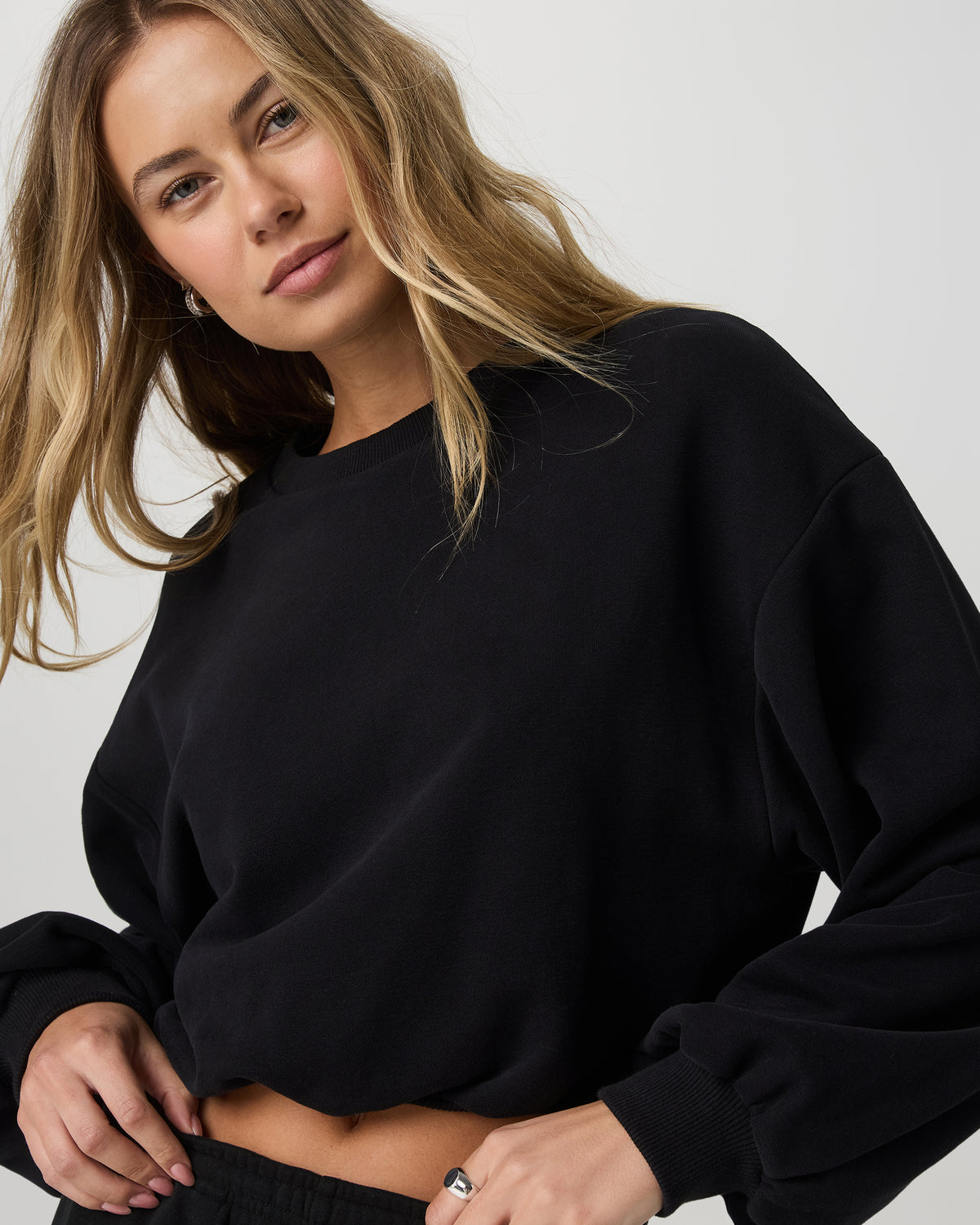 Women Vuori Sedona Bubble Crew Women's Black Pullover Crewneck