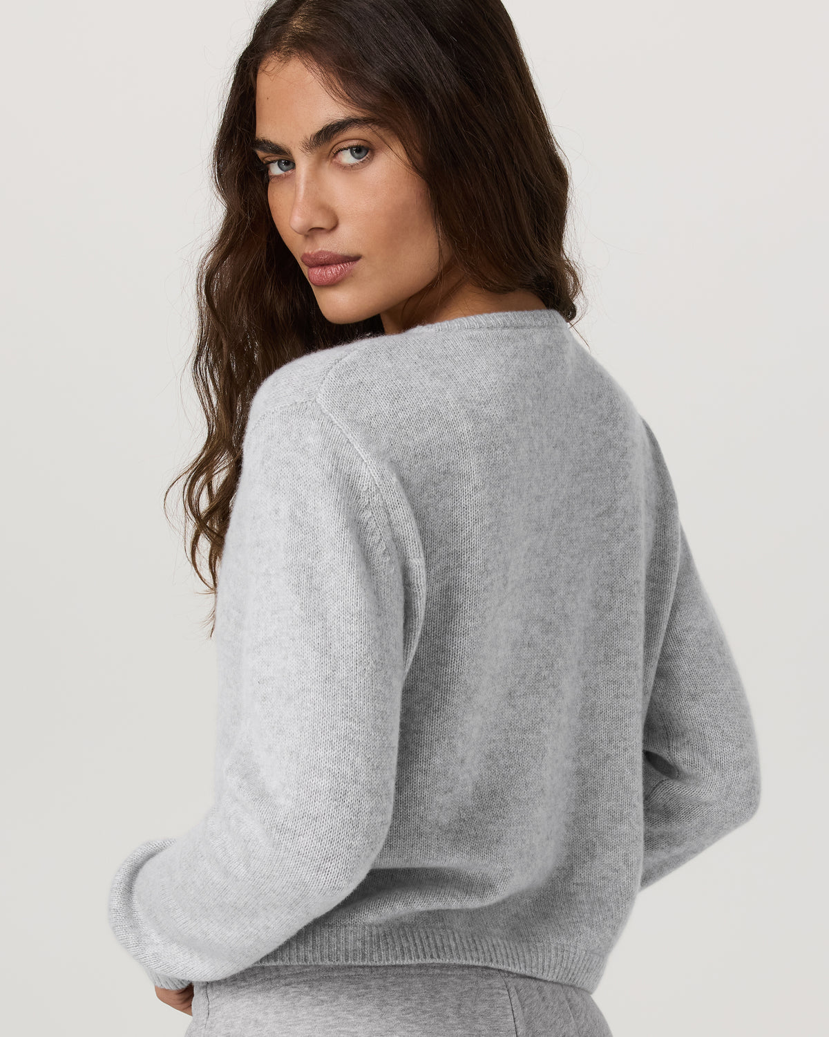 Women Vuori Émilie Cashmere Cardi Women's Pale Grey Heather