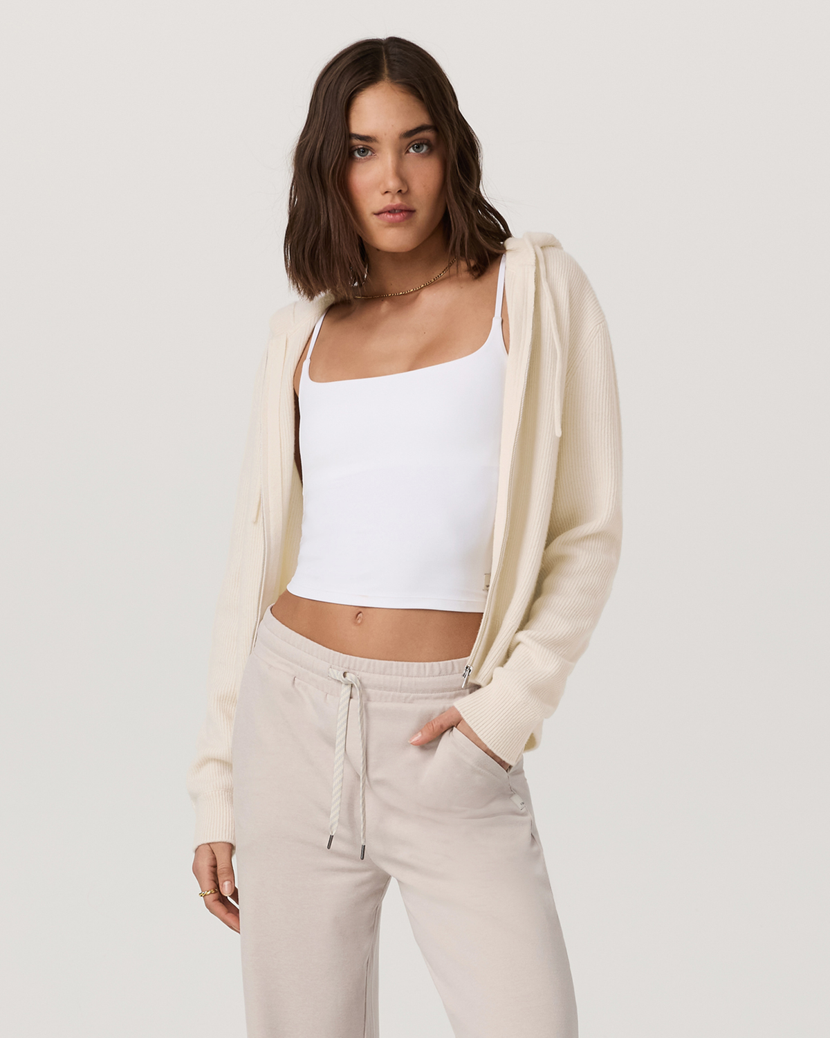 Women Vuori Émilie Cashmere Hoodie Women's Porcelain Zip