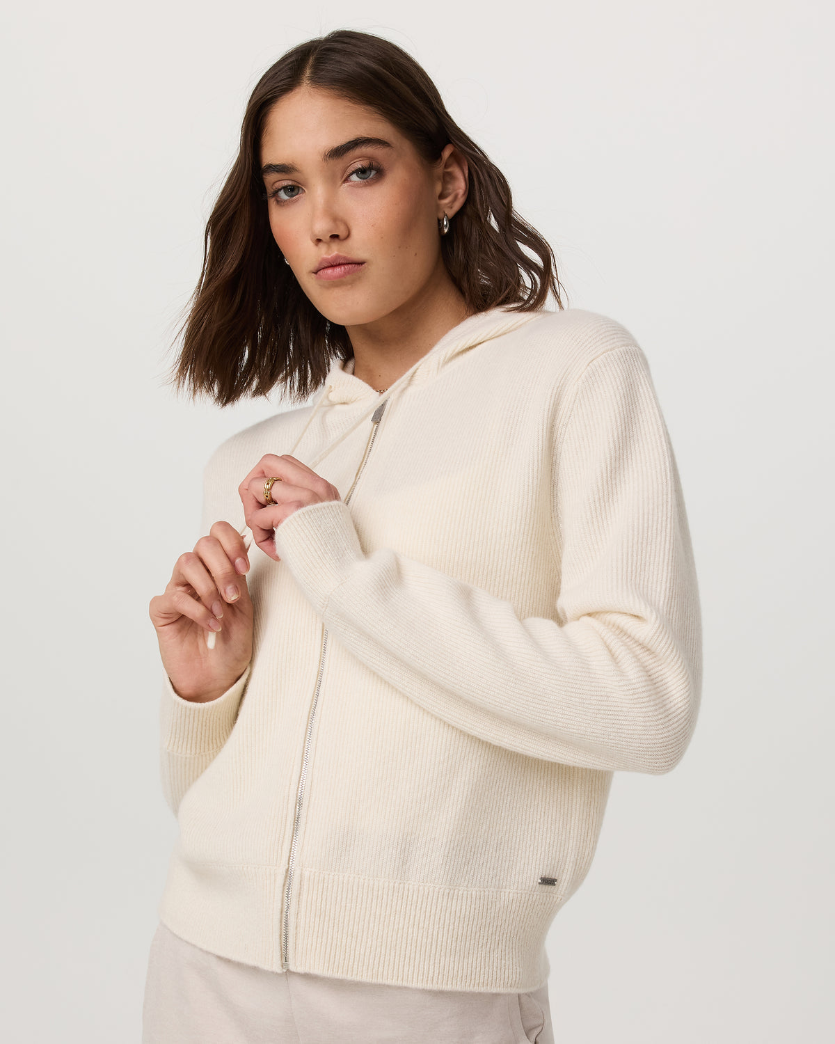 Women Vuori Émilie Cashmere Hoodie Women's Porcelain Zip