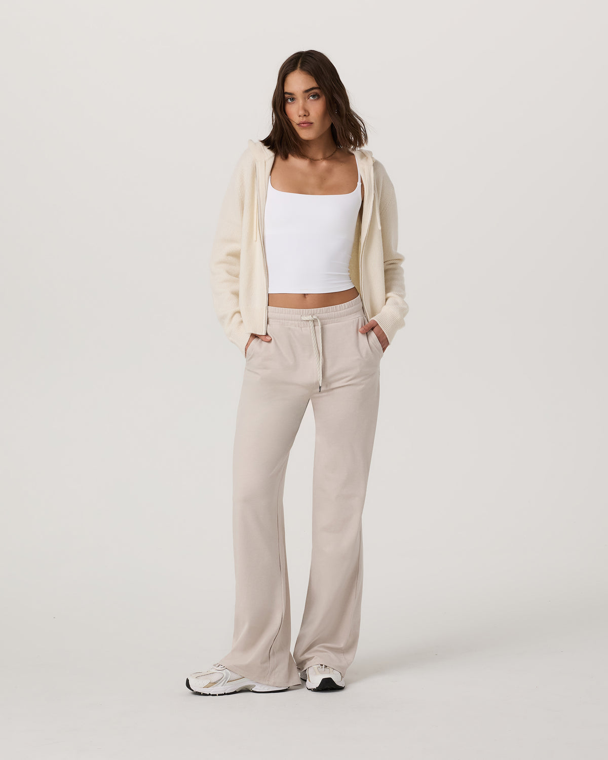 Women Vuori Émilie Cashmere Hoodie Women's Porcelain Zip