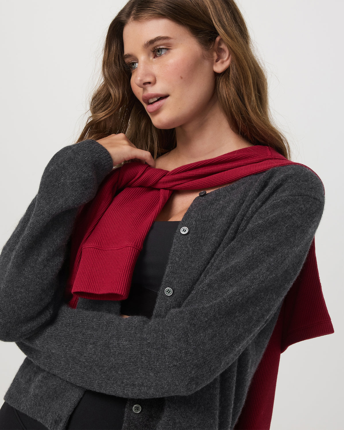 Women Vuori Émilie Cashmere Cardi Women's Charcoal Heather