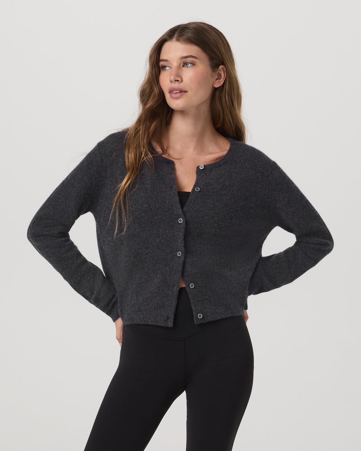 Women Vuori Émilie Cashmere Cardi Women's Charcoal Heather