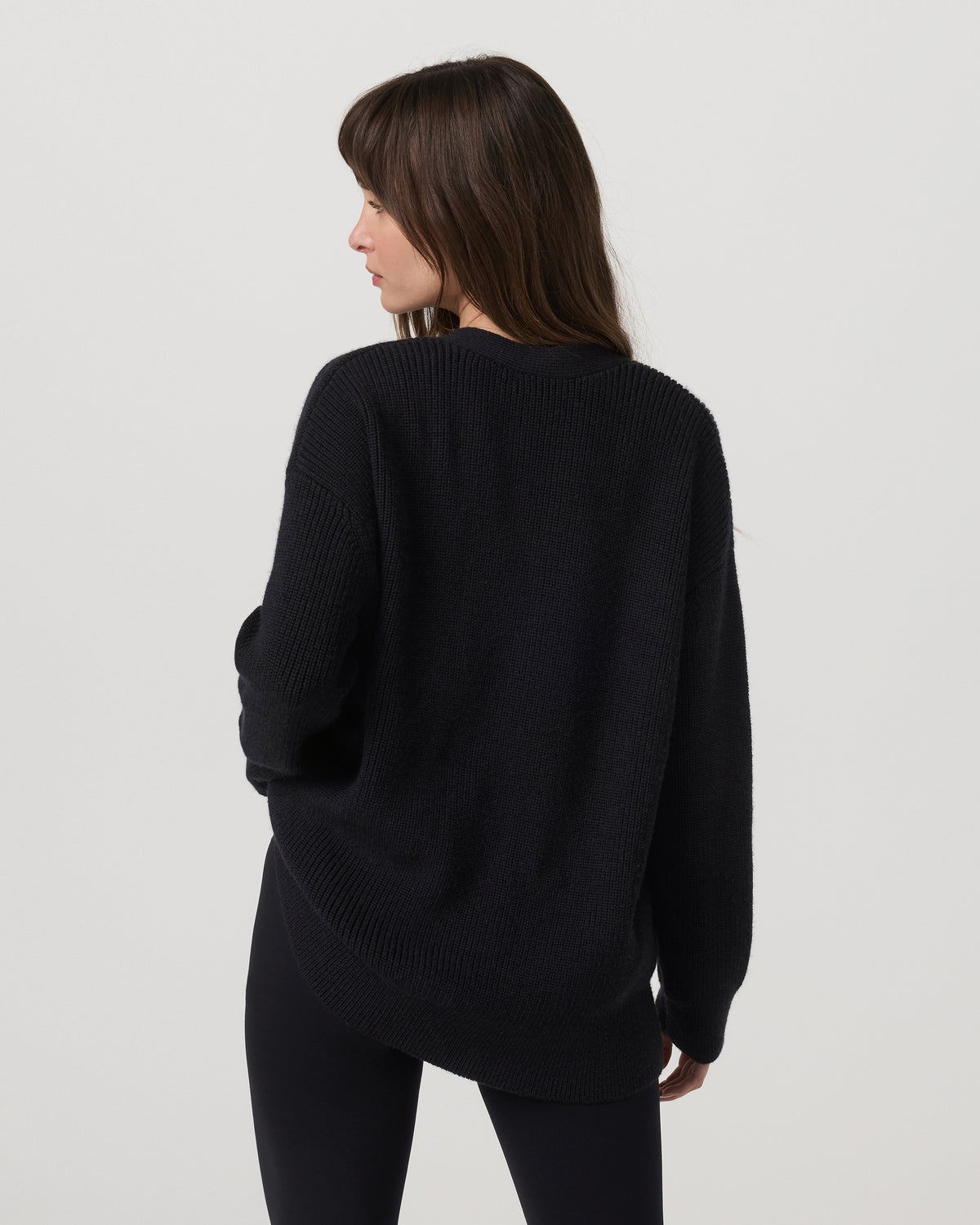 Women Vuori Alps Boyfriend Cardigan Women's Black Knit Sweater