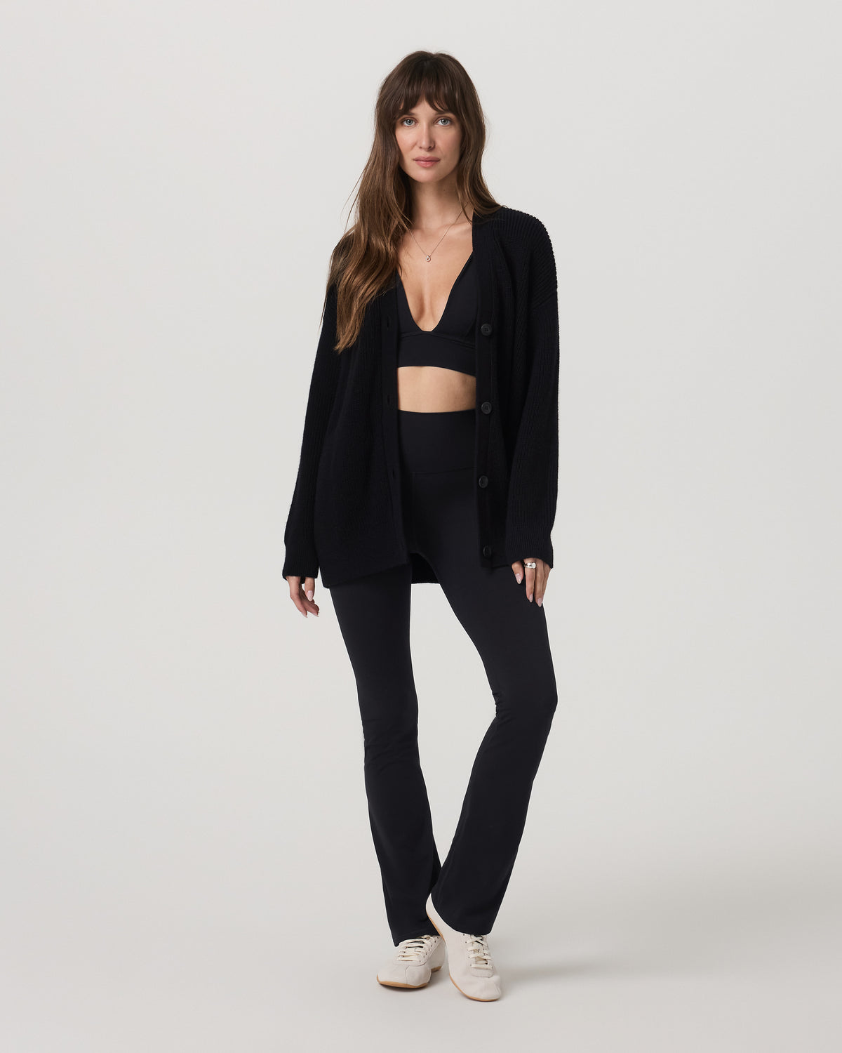 Women Vuori Alps Boyfriend Cardigan Women's Black Knit Sweater