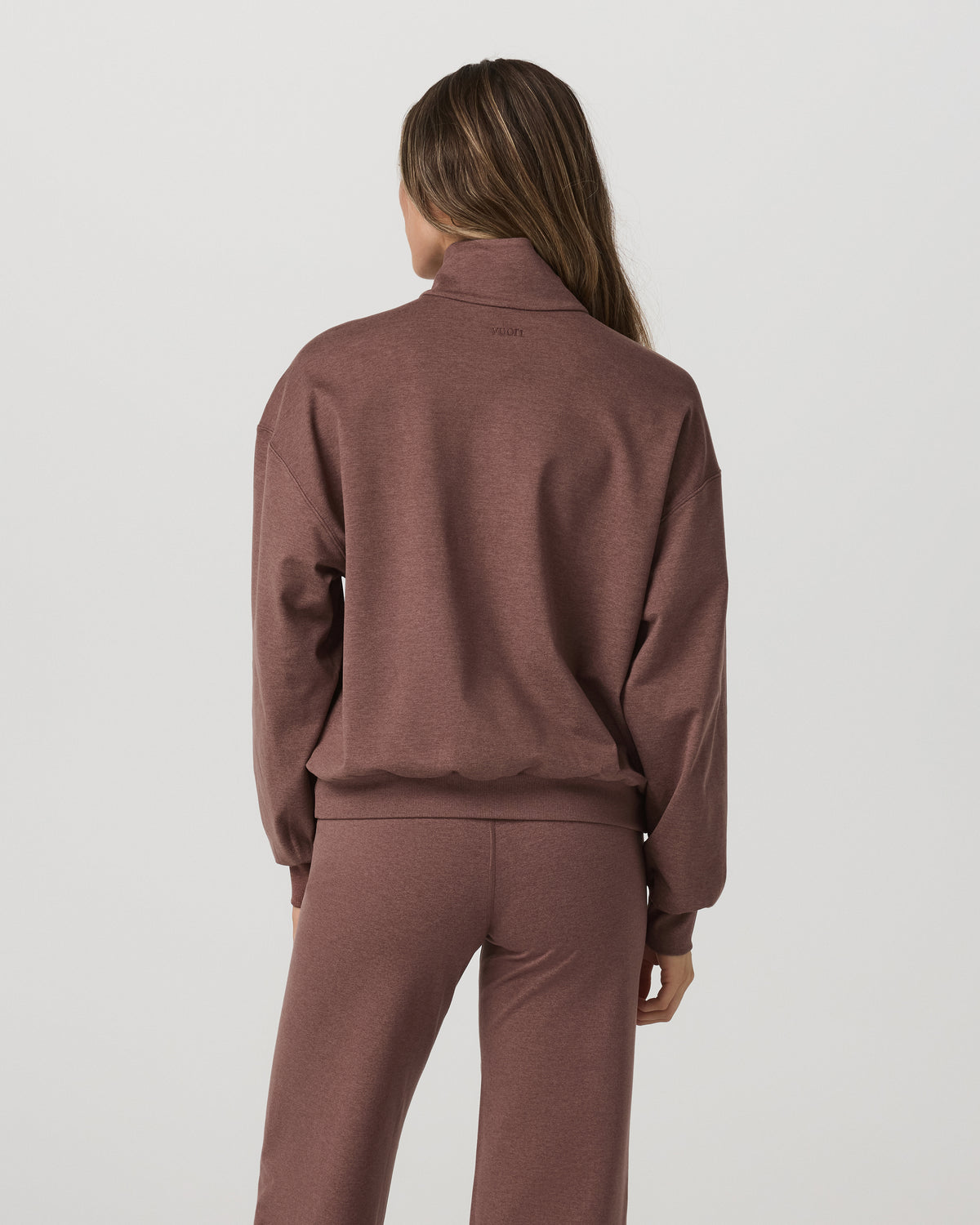 Women|New Vuori Granite Half Zip Women's Sable Heather Sweatshirt