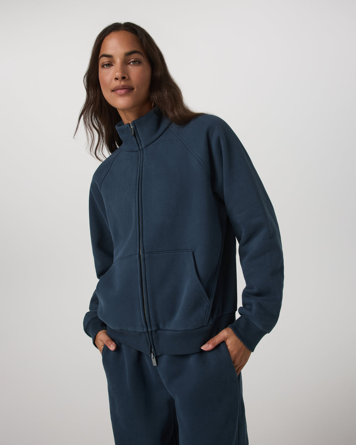 Women|New Vuori Restore Double Zip Sweatshirt Ocean Blue Full-Zip Fleece