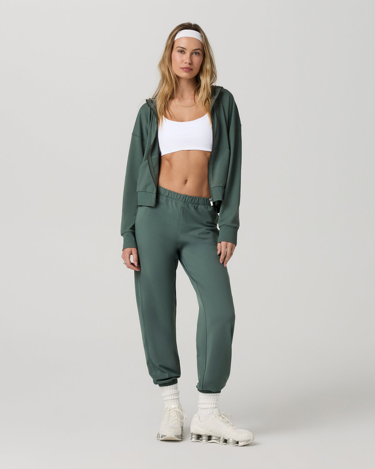 Women|New Vuori Halo Modern Full Zip Hoodie Women's Agate Green Hoodie