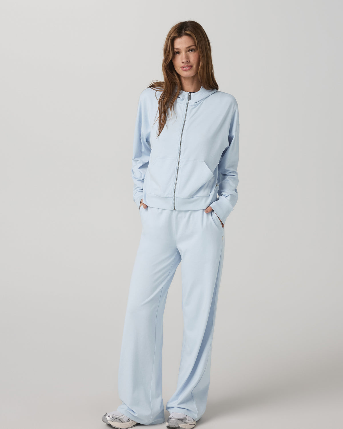 Women|New Vuori Women's Halo Modern Full Zip Hoodie Soft Sky Heather
