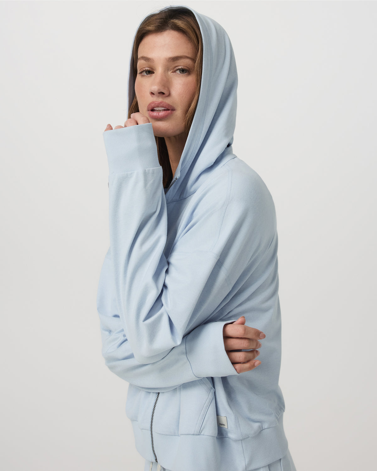 Women|New Vuori Women's Halo Modern Full Zip Hoodie Soft Sky Heather