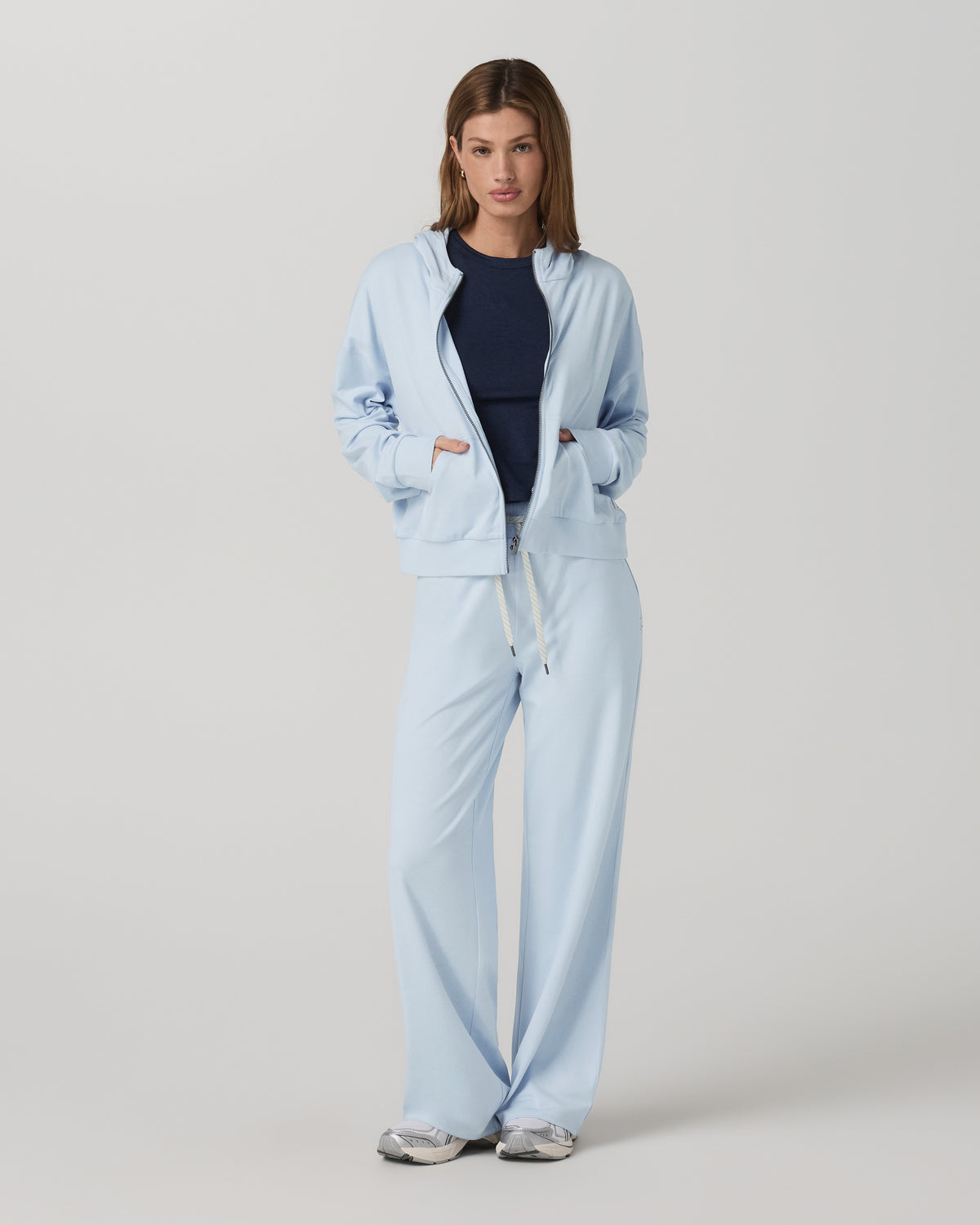 Women|New Vuori Women's Halo Modern Full Zip Hoodie Soft Sky Heather
