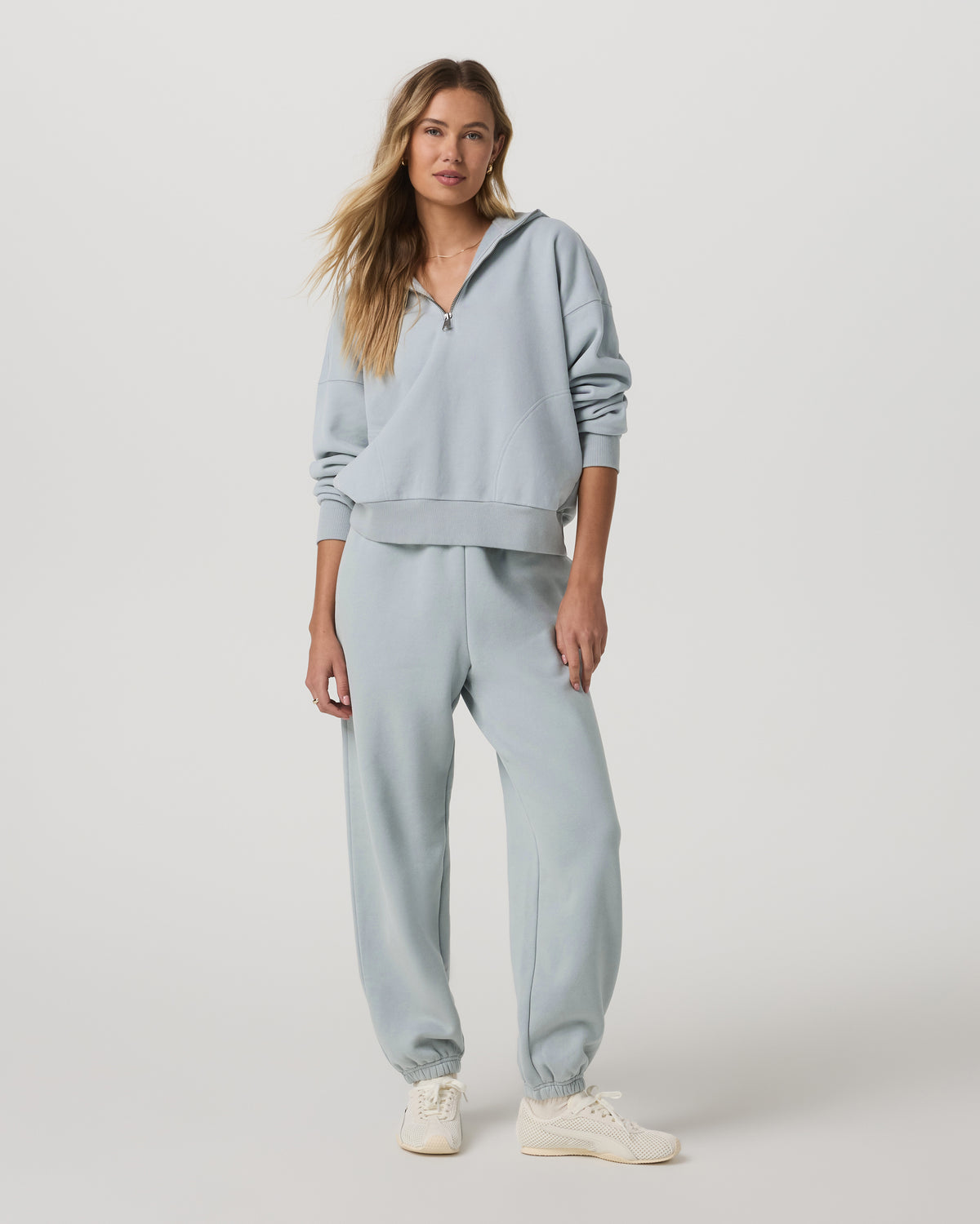 Women Vuori Restore Relaxed Half Zip Hoodie Blue Haze Jacket