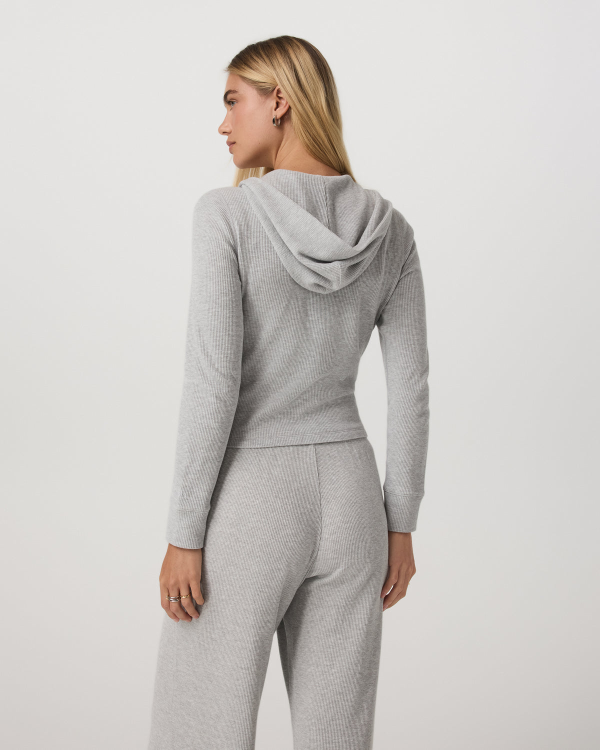 Women Vuori Waffle Full Zip Hoodie Women's Light Grey Hoodie