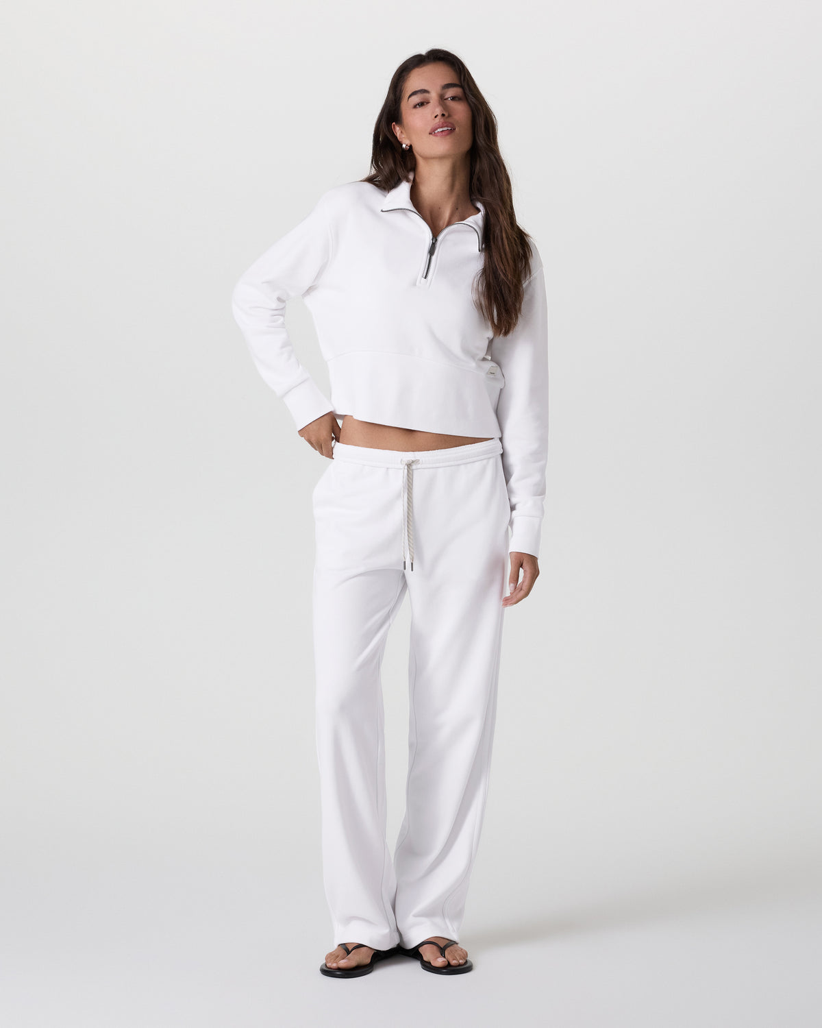 Women Vuori Sedona Cropped Half Zip White