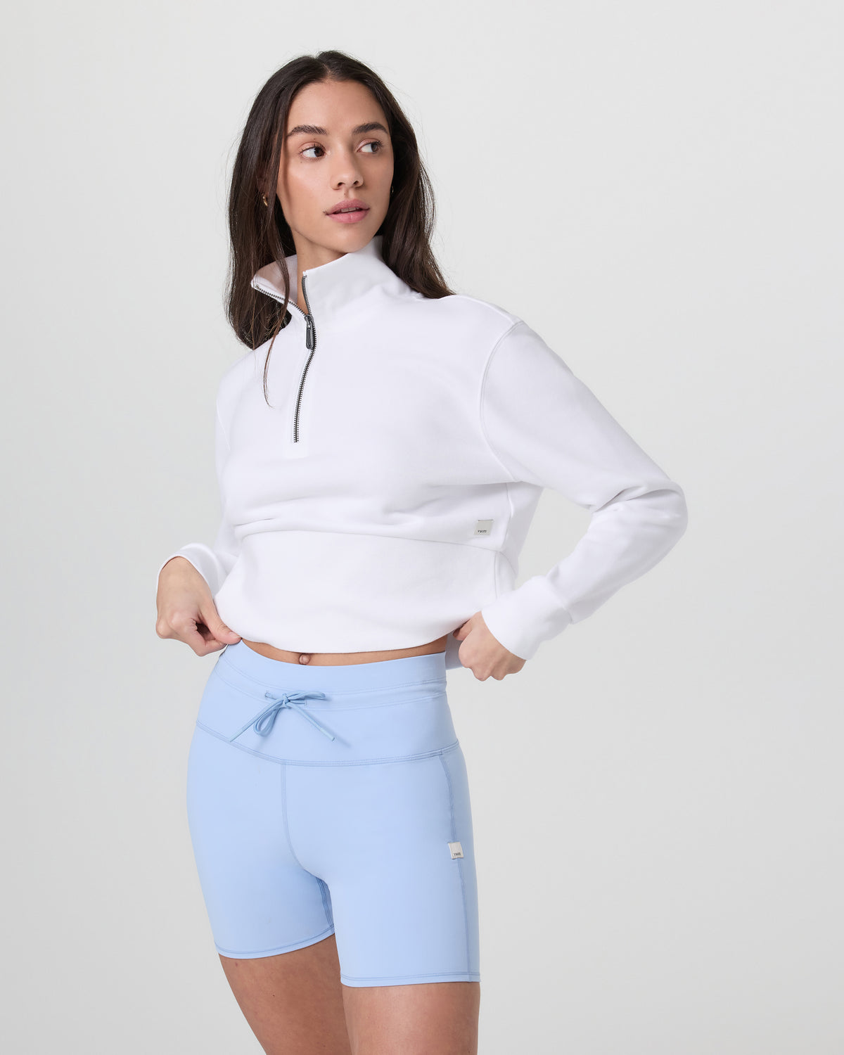 Women Vuori Sedona Cropped Half Zip White