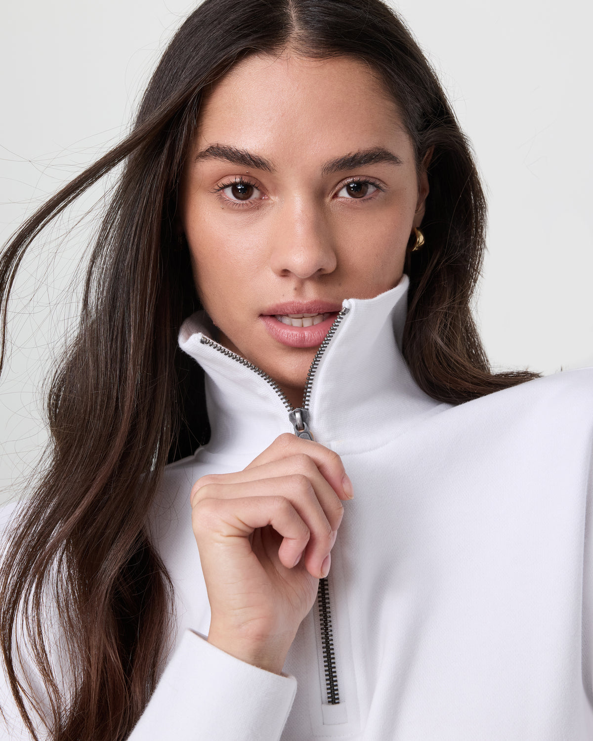Women Vuori Sedona Cropped Half Zip White