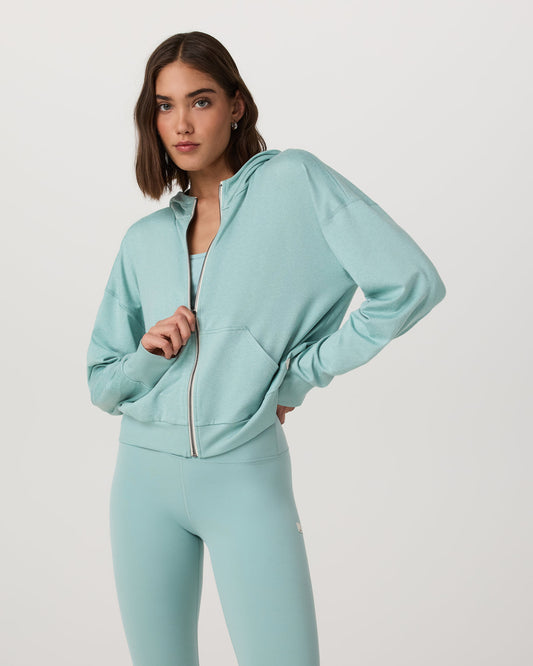 Women Vuori Halo Modern Full Zip Hoodie Sea Spray Heather