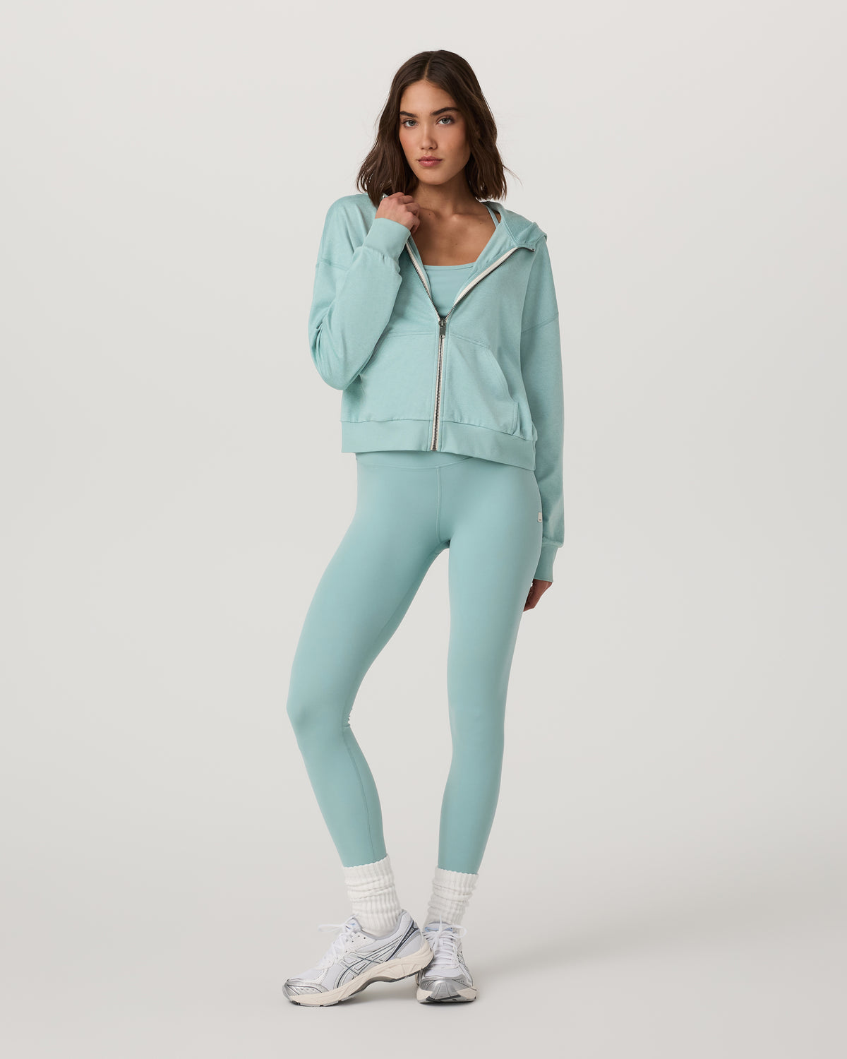 Women Vuori Halo Modern Full Zip Hoodie Sea Spray Heather