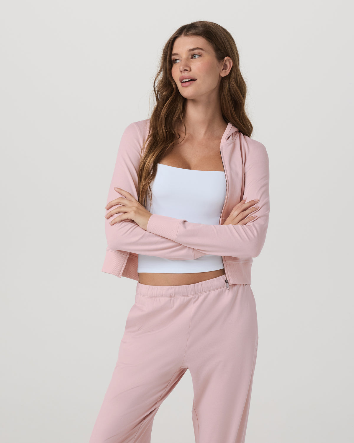 Women Vuori Halo Mini FZ Hoodie Women's Vintage Rose Hoodie