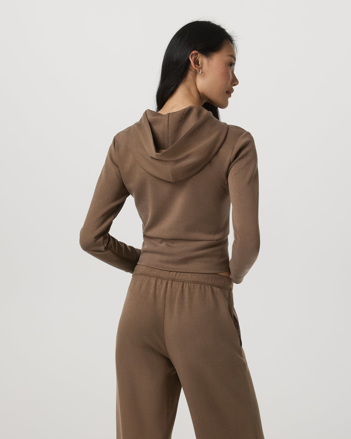 Women Vuori Compose Full Zip Hoodie Women's Espresso Zip-Up Jacket