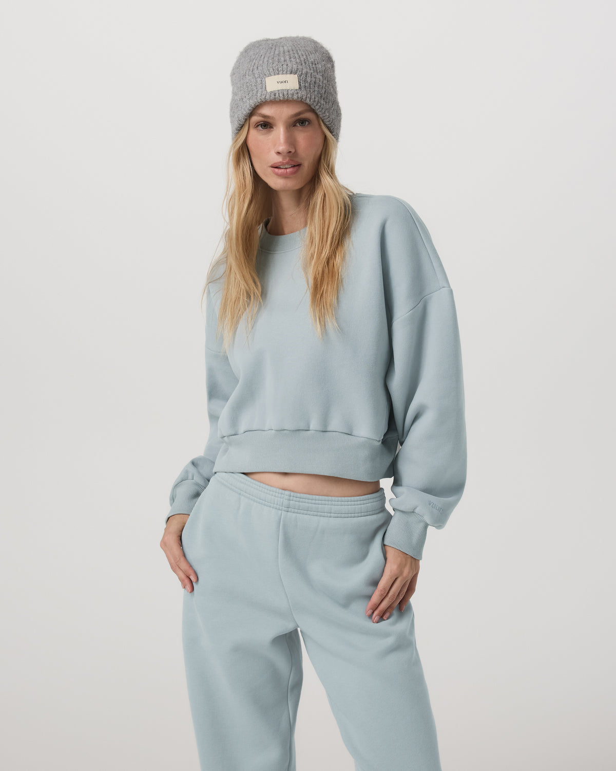 Women Vuori Restore Mini Crew Women's Blue Haze Crewneck