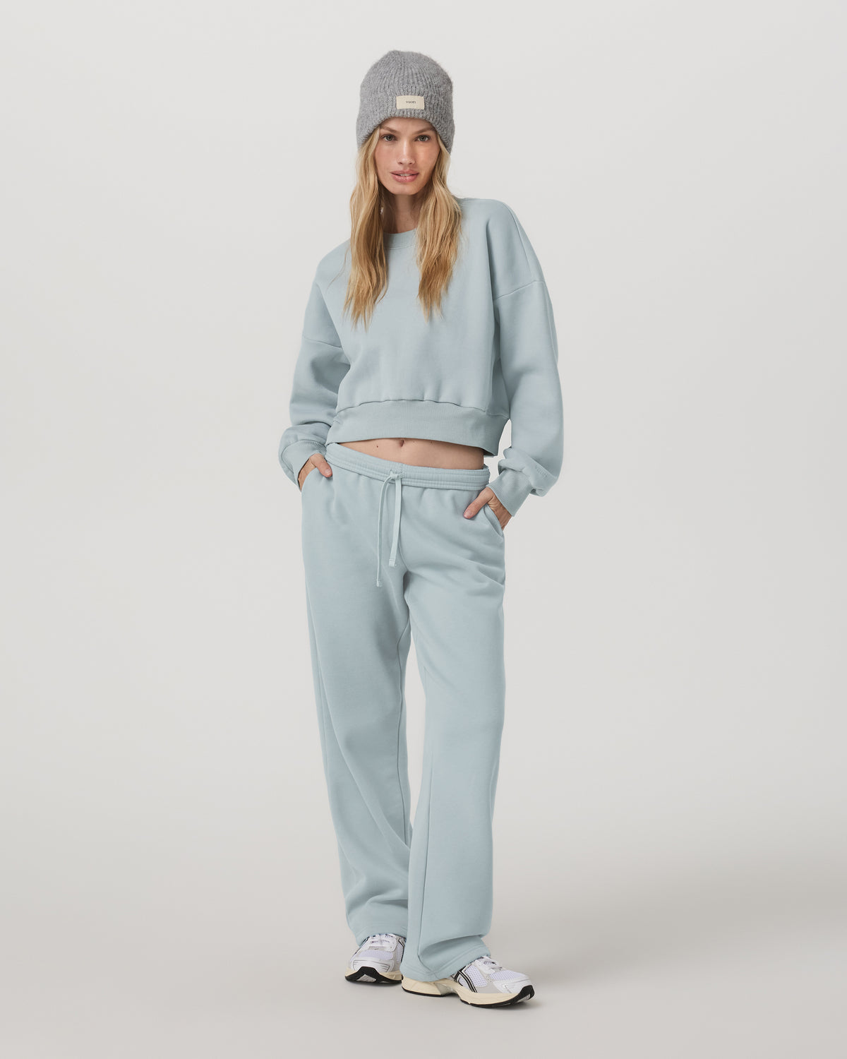 Women Vuori Restore Mini Crew Women's Blue Haze Crewneck