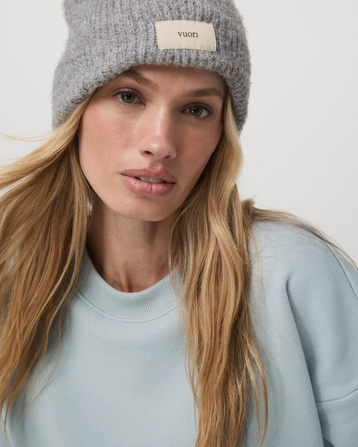 Women Vuori Restore Mini Crew Women's Blue Haze Crewneck