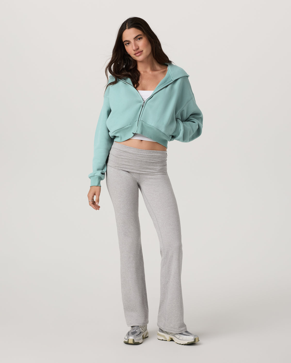 Women Vuori Restore Mini Full Zip Hoodie Women's Sea Spray Jacket