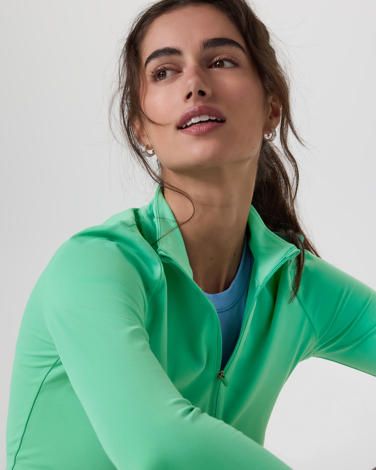 Women Vuori Studio Half Zip Women's Ligh Bergamot Workout Jacket