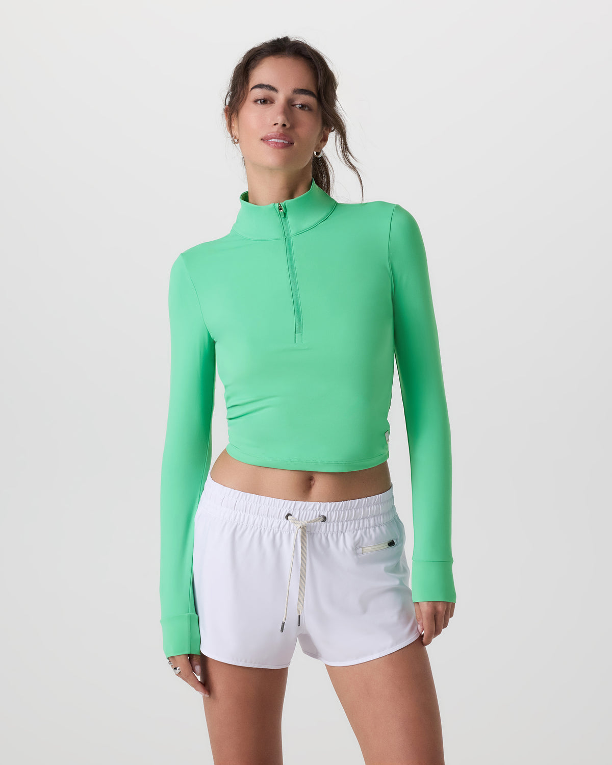 Women Vuori Studio Half Zip Women's Ligh Bergamot Workout Jacket