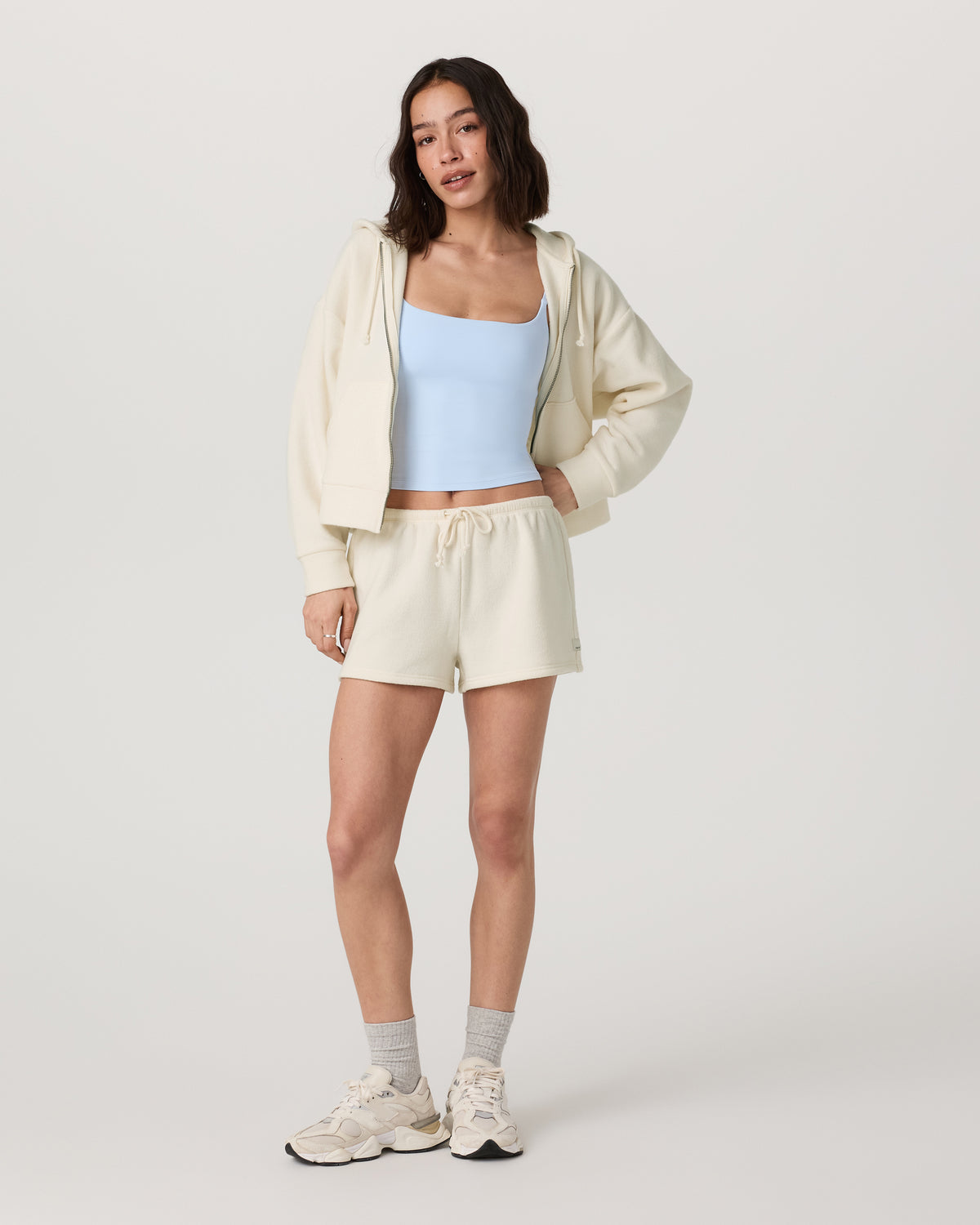 Women Vuori Beach Fleece Zip Up Women's Natural Full-Zip Hoodie