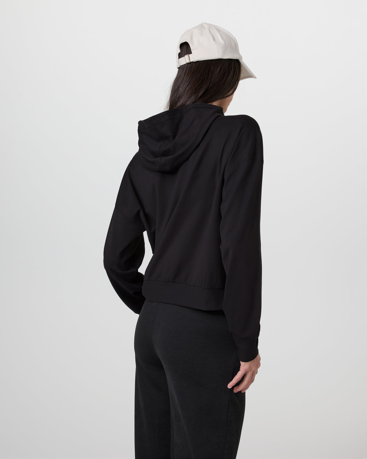 Women Vuori Halo Modern Full Zip Hoodie Solid Black