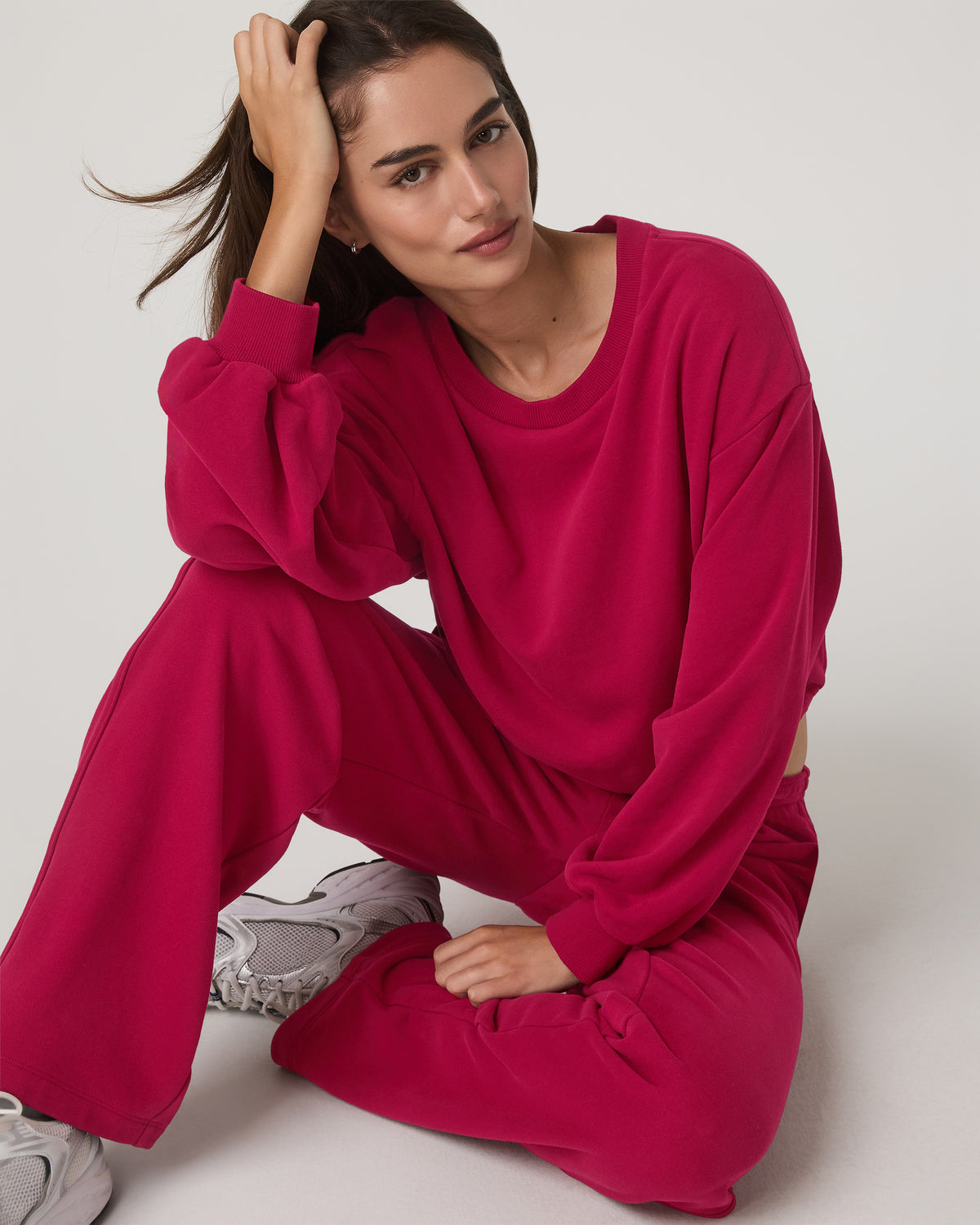 Women Vuori Sedona Bubble Crew Women's Strawberry Pullover Crewneck