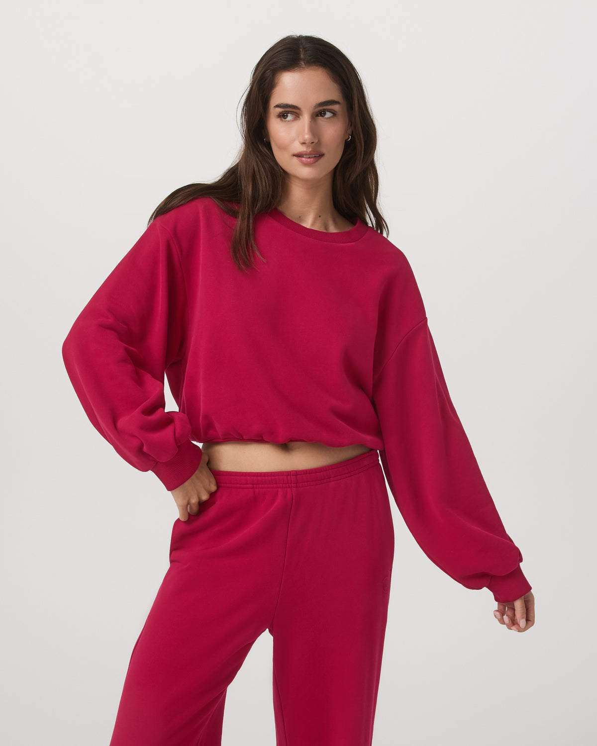Women Vuori Sedona Bubble Crew Women's Strawberry Pullover Crewneck