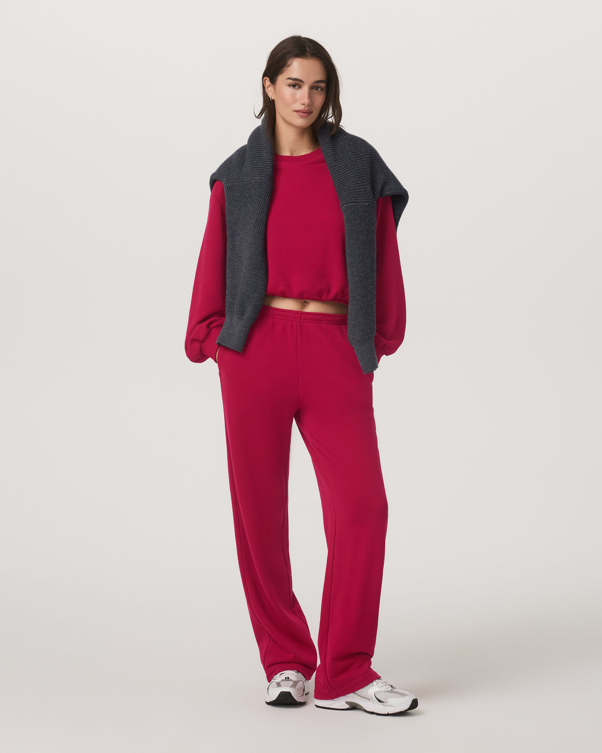 Women Vuori Sedona Bubble Crew Women's Strawberry Pullover Crewneck